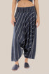 Striped harem pants with elastic waistband